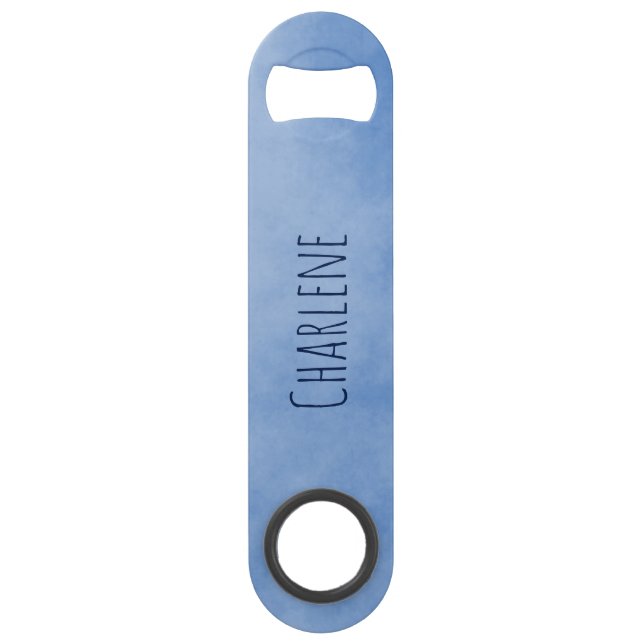 Blue will blow you away parchment speed bottle opener (Front)