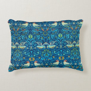 Blue William Morris Art Birds Pillow