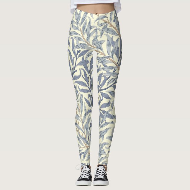 Blue Willow Bough (by William Morris) Leggings (Front)