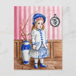 Blue Willow Bru Postcard