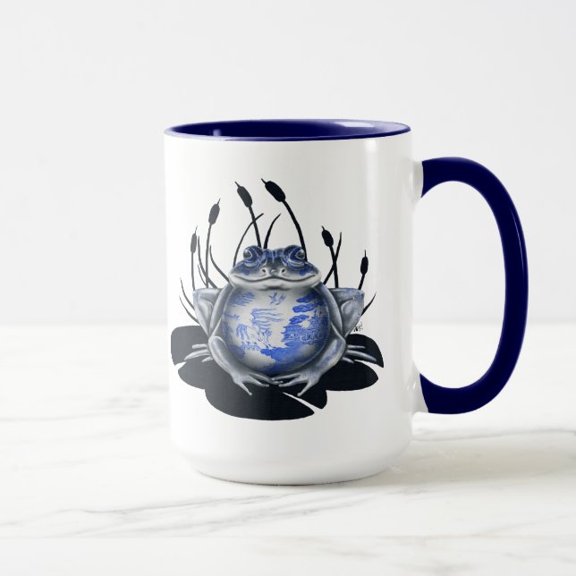 Blue Willow Bull Frog Coffee Mug (Right)