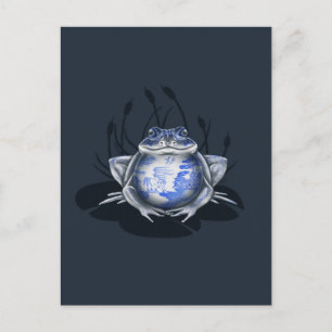Blue Willow Bull Frog Postcard