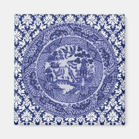 Blue Willow China Design Magnet v4