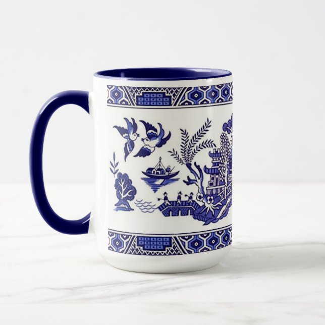 Blue Willow China Design Mug (Left)