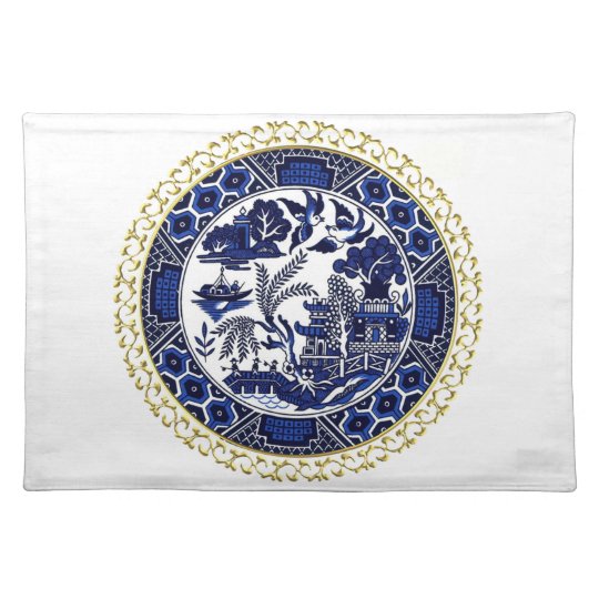 Blue Willow China Design Placemat v3 Zazzle.ca