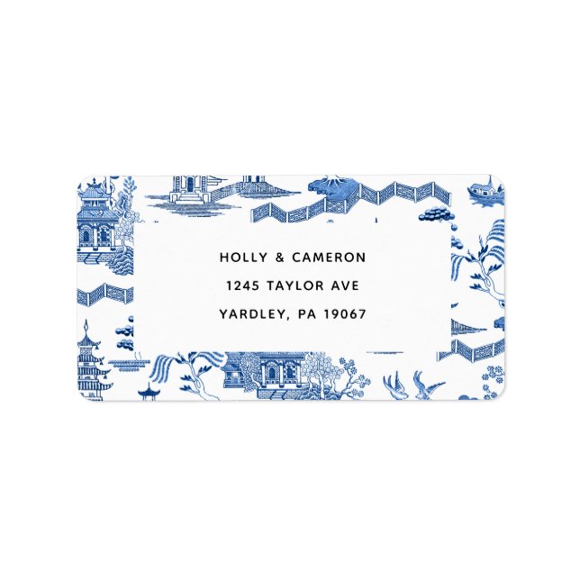 Blue Willow Chinoiserie Address Labels (Front)