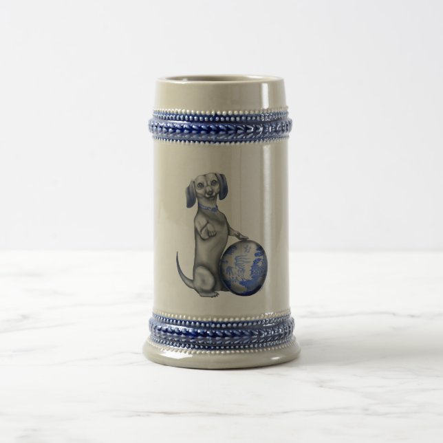 Blue Willow Dachshund Stein (Center)