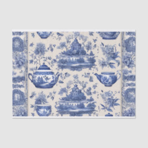 Blue Willow Decoupage Paper