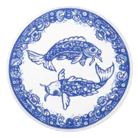Blue Willow Design Floral Koi Fish Oriental Unique Ceramic Knob Zazzle