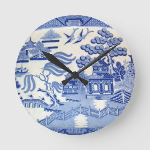 Blue Willow Kitchen Clock