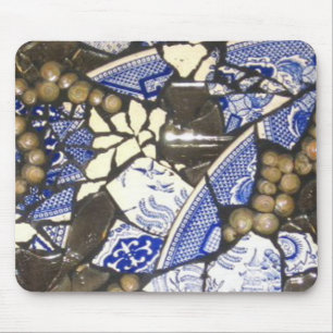Blue Willow Mosaic mouse pad
