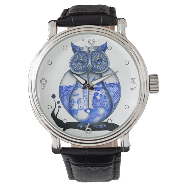 'Blue Willow Owl' Watch (Front)