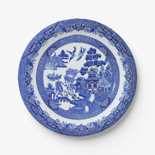Blue Willow Pattern Paper Plate