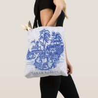Blue Willow Rabbit Island Whimsical Elegant Fun