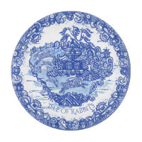 Blue Willow Rabbit Island White Whimsical Toile Cu