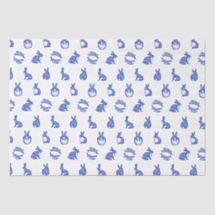 Blue Willow Rabbit Whimsical Isle of Rabbits  Tissue Paper
