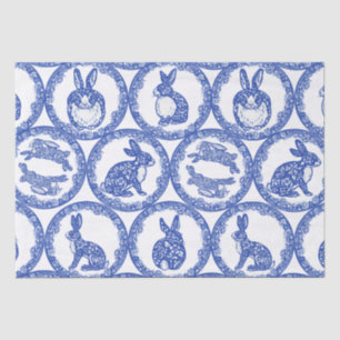 Blue Willow Rabbit Whimsical Isle of Rabbits Wrapp Tissue Paper