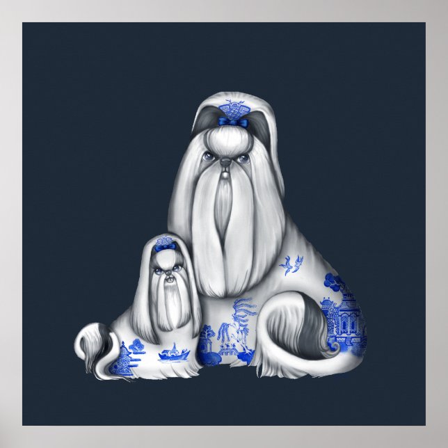 Blue Willow Shih Tzu Poster (Front)