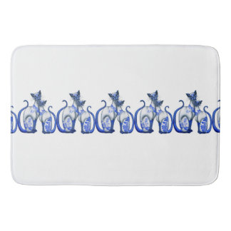 Blue Willow Siamese Cats Bath Mats