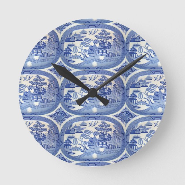 Blue Willow Tim - Perfect Accent for Kitchens Round Clock (Front)