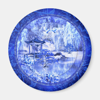 "Blue Willow World" ~ 3" Round Magnet