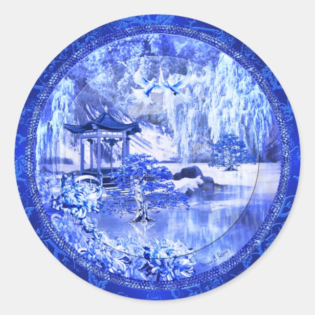 "Blue Willow World" Art Stickers (Front)