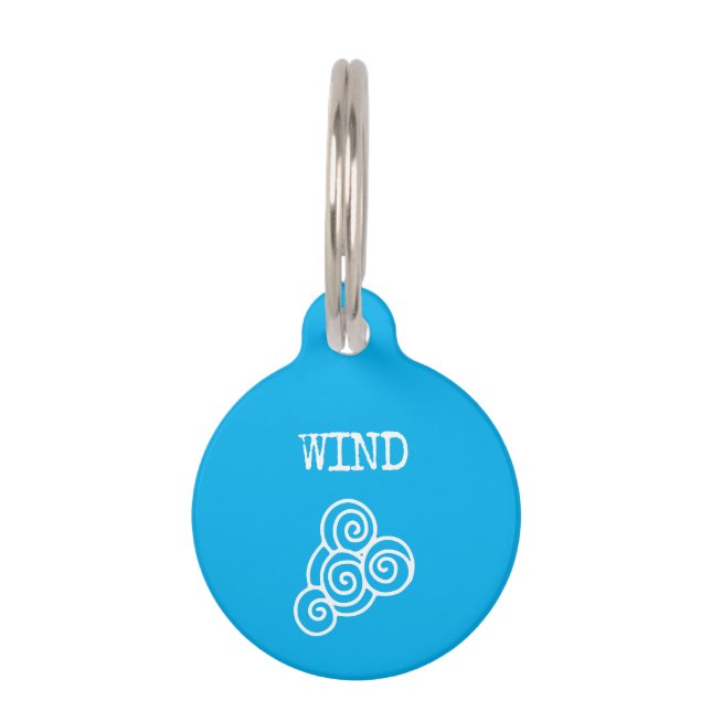 Blue Wind Pet's Name and Phone Pet Tag (Front)