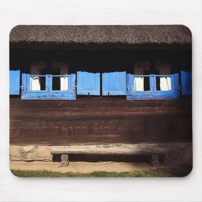 Blue Window Shutters - Mousepad (Front)