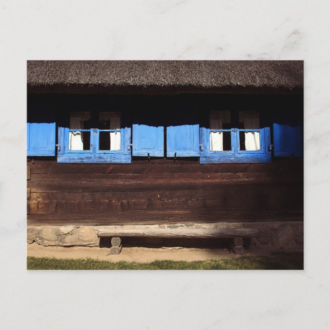 Blue Window Shutters - Postcard (Front)