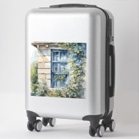 Blue Window Stone Wall Cottage Vines