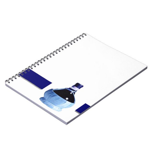 Blue Wine Bottle Notebook (Left Side)