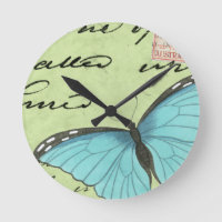 Blue-Winged Butterfly on Teal Postcard