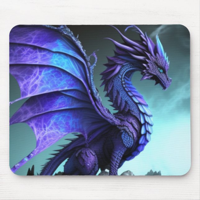 Blue Winged Dragon Mouse Pad (Front)