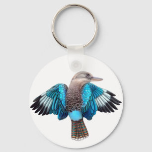 Blue Winged Kookaburra Keychain