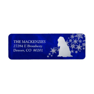 Blue Winter American Cocker Spaniel Return Address