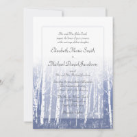 Blue Winter Aspen Birch Trees Wedding