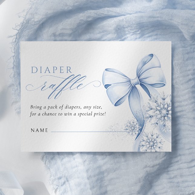 Blue Winter Baby Shower Diaper Raffle Enclosure Card (Creator Uploaded)