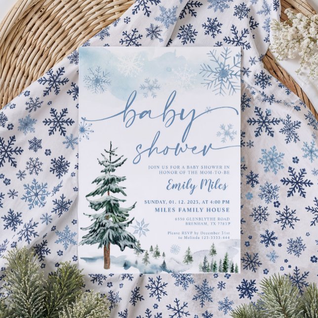 Blue Winter Baby Shower Invitation (Creator Uploaded)