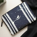Blue Winter Birch Trees and Bird Laptop Sleeve<br><div class="desc">Beautiful vector illustration of a bird perched on a birch tree. It can be personalized with your name,  monogram,  initials or any text of your choice for a complete custom look!</div>