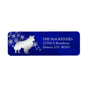 Blue Winter Border Collie Return Address