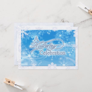 Blue Winter Celebration Invitation