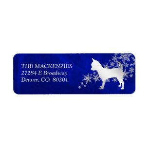 Blue Winter Chihuahua Chien Retour Adresse