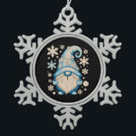 Blue Winter Christmas Gnome Xmas Snow Holiday Snowflake Pewter Christmas Ornament<br><div class="desc">Blue Winter Christmas Gnome Xmas Snow Holiday</div>