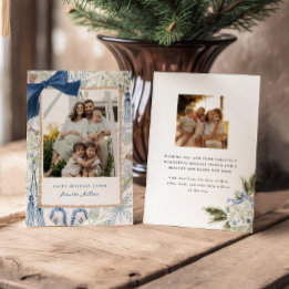 Blue Winter Christmas, Large Photo Holiday Card