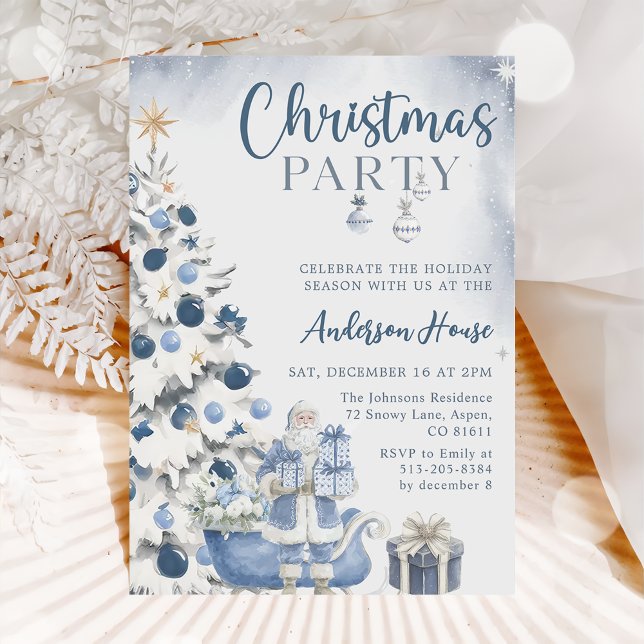 Blue Winter Christmas Party Invitation (Créateur téléchargé)