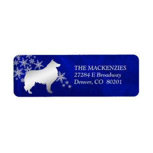 Blue Winter Collie Dog Adresse de retour