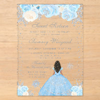 Blue Winter Dark Skin Princess Sweet Sixteen