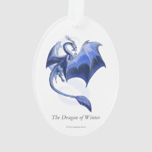 Blue Winter Dragon Imaginaire Nature Art