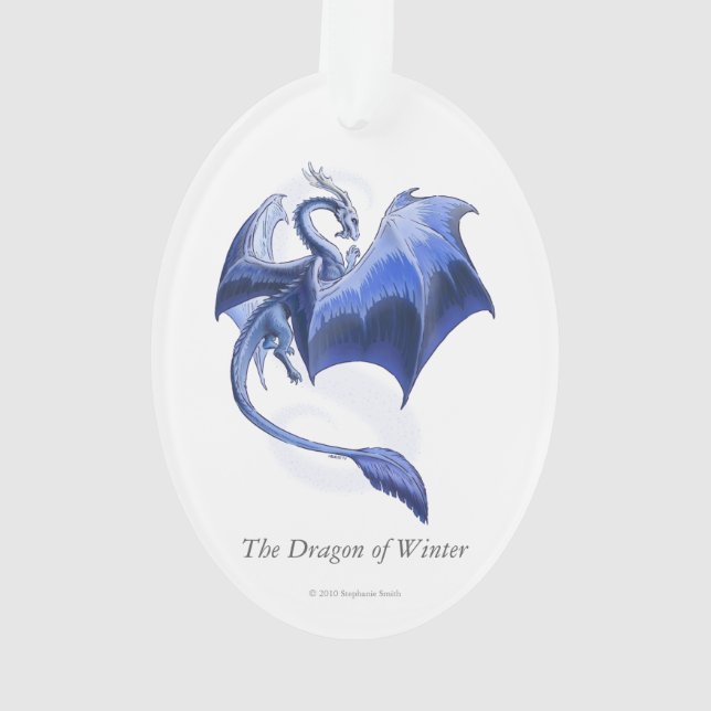 Blue Winter Dragon Imaginaire Nature Art (dos)