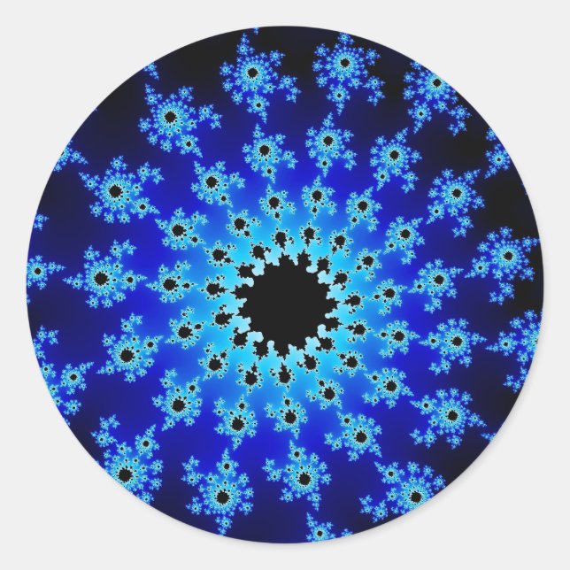 Blue Winter Eye Classic Round Sticker (Front)